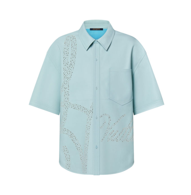 Louis Vuitton Light Blue Leather Perforated Logo Shirt-thehypepost-T4xSl.png